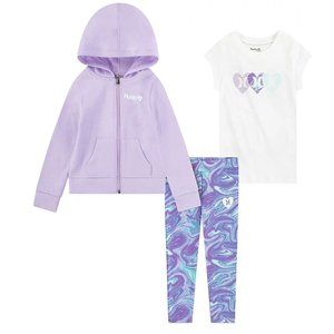 HURLEY Girls 3-piece Hoodie Jacket, T-Shirt and Leggings -  New with Tags